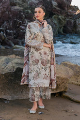 BAROQUE - 3PC KARANDI PRINTED SHIRT WITH KARANDI PRINTED DUPATTA AND TROUSER - HZU2514