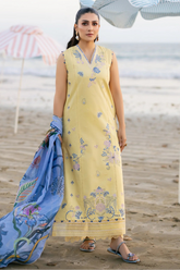 SERAN - 3PC LAWN EMBROIDERED SHIRT WITH CHIFFON PRINTED DUPATTA AND TROUSER - HZG2895