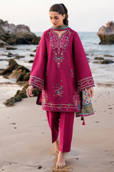 JAZMIN - 3PC LAWN EMBROIDERED SHIRT WITH VOILE PRINTED DUPATTA AND TROUSER - HZG2200
