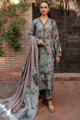 BAROQUE - 3PC KHADDAR PRINTED SHIRT WITH KHADDAR PRINTED DUPATTA AND TROUSER - HZU2555