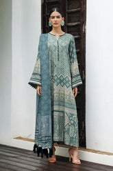 BAROQUE - 3PC KARANDI PRINTED SHIRT WITH KARANDI PRINTED SHAWL AND TROUSER - HZG3144