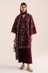 SUFFUSE - 3PC LAWN LASERWORK EMBROIDERED SHIRT WITH KHADDI NET EMBROIDERED DUPATTA AND TROUSER - HZG2756