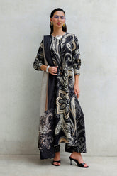 BAROQUE - 3PC KARANDI PRINTED SHIRT WITH KARANDI PRINTED SHAWL AND TROUSER - HZG3141