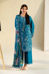 SOBIA NAZIR - 3PC LAWN EMBROIDERED SHIRT WITH CHIFFON PRINTED DUPATTA AND TROUSER - HZG2785