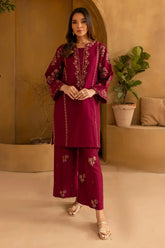 BATIK - 2PC DHANAK EMBROIDERED SHIRT AND EMBROIDERED TROUSER - HZG2111