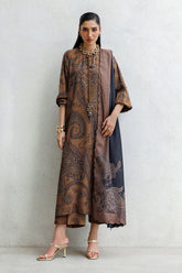 BAROQUE - 3PC KARANDI PRINTED SHIRT WITH KARANDI PRINTED SHAWL AND TROUSER - HZG3149