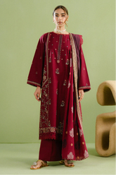 BEECHTREE - 3PC LAWN EMBROIDERED SHIRT WITH CHIFFON PRINTED DUPATTA AND TROUSER - HZG2757