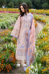 MUSHQ - 3PC LAWN LASERWORK EMBROIDERED SHIRT WITH CHIFFON PRINTED DUPATTA AND TROUSER - HZG2767
