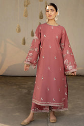 URGE - 2PC DHANAK EMBROIDERED SHIRT WITH DHANAK EMBROIDERED TROUSER - HZG2451