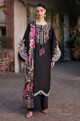 MAHNUR - 3PC LAWN EMBROIDERED SHIRT WITH CHIFFON PRINTED DUPATTA AND TROUSER - HZG2898