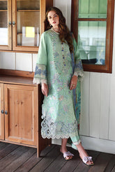 MUSHQ - 3PC LAWN EMBROIDERED SHIRT WITH SILK PRINTED DUPATTA AND TROUSER - HZG3028