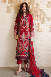 MUSHQ - 3PC LAWN EMBROIDERED SHIRT WITH CHIFFON PRINTED DUPATTA AND TROUSER - HZG3078