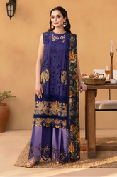 SAIRA RIZWAN - 3PC LAWN EMBROIDERED SHIRT WITH CHIFFON PRINTED DUPATTA AND TROUSER - HZG2656