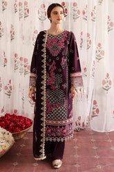MAHNUR - 3PC LAWN LASERWORK EMBROIDERED SHIRT WITH KHADDI NET EMBROIDEERED DUPATTA AND TROUSER - HZG2764