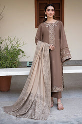 IZEL - 3PC LAWN EMBROIDERED SHIRT WITH CHIFFON PRINTED DUPATTA AND TROUSER - HZG2653