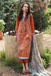 MUSHQ - 3PC LAWN EMBROIDERED SHIRT WITH CHIFFON PRINTED DUPATTA AND TROUSER - HZG3083