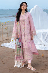 MAHNUR - 3PC LAWN EMBROIDERED SHIRT WITH CHIFFON PRINTED DUPATTA AND TROUSER - HZG2892