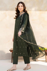 LAZULI - 3PC LAWN EMBROIDERED SHIRT WITH CHIFFON EMBROIDERED DUPATTA AND TROUSER - HZG2106