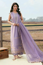 IZEL - 3PC LAWN EMBROIDERED SHIRT WITH ORGANZA EMBROIDERED DUPATTA AND TROUSER - HZG2853