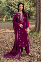 BATIK - 3PC LAWN EMBROIDERED SHIRT WITH CHIFFON EMBROIDERED DUPATTA AND TROUSER - HZG2893