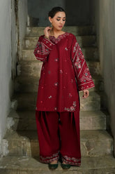 URGE - 2PC DHANAK EMBROIDERED SHIRT WITH DHANAK EMBROIDERED TROUSER - HZG2325