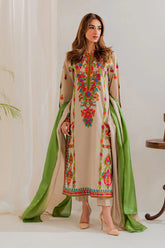 VITAGE - 3PC LAWN EMBROIDERED SHIRT WITH CHIFFON TYE & DYE DUPATTA AND TROUSER - HZG2668