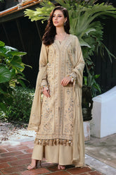 NAQSHI - 3PC LAWN EMBROIDERED SHIRT WITH COTTON NET EMBROIDERED DUPATTA AND TROUSER - HZG2704