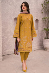 JAZMIN - 3PC LAWN EMBROIDERED SHIRT WITH MANAAR PRINTED DUPATTA AND TROUSER - HZG1400