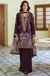 JAZMIN - 3PC LAWN EMBROIDERED SHIRT WITH CHIFFON PRINTED DUPATTA AND TROUSER - HZG2866