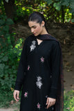 ZIVA - 3PC DHANAK EMBROIDERED SHIRT WITH TWILL PRINTED SHAWL AND TROUSER - HZG1960