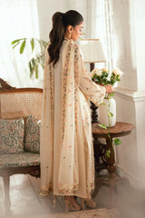 QALAMKAR - 3PC LAWN EMBROIDERED SHIRT WITH KHADI NET EMBROIDERED DUPATTA AND TROUSER - HZG2635