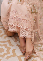 CRIMSON - 3PC LAWN EMBROIDERED SHIRT WITH CHIFFON PRINTED DUPATTA AND TROUSER - HZG2712