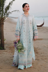 QALAMKAR - 3PC LAWN EMBROIDERED SHIRT WITH KHADI NET EMBROIDERED DUPATTA AND TROUSER - HZG2676