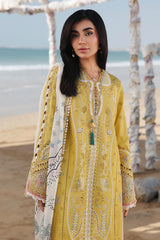 QALAMKAR - 3PC LAWN EMBROIDERED SHIRT WITH CHIFFON PRINTED DUPATTA AND TROUSER - HZG2717
