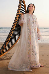 QALAMKAR - 3PC LAWN EMBROIDERED SHIRT WITH KHADDI NET EMBROIDERED DUPATTA AND TROUSER - HZG2885