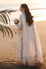 QALAMKAR - 3PC LAWN EMBROIDERED SHIRT WITH KHADDI NET EMBROIDERED DUPATTA AND TROUSER - HZG2885