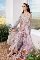 MARIA B - 3PC LAWN PRINTED EMBROIDERED SHIRT WITH CHIFFON PRINTED DUPATTA AND LAWN TROUSER - HZG2151