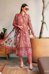 MARIA B - 3PC LAWN PRINTED EMBROIDERED SHIRT WITH CHIFFON PRINTED DUPATTA AND LAWN TROUSER - HZG2153