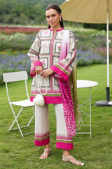 JAZMIN - 3PC KHADDAR PRINTED SHIRT WITH KHADDAR PRINTED DUPATTA AND TROUSER - HZU2511