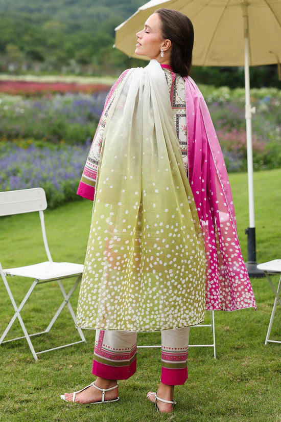 JAZMIN - 3PC KHADDAR PRINTED SHIRT WITH KHADDAR PRINTED DUPATTA AND TROUSER - HZU2511