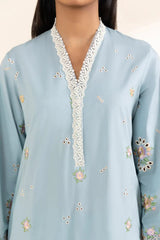 SAPPHIRE - 3PC LAWN EMBROIDERED SHIRT WITH MANAAR PRINTED DUPATTA AND TROUSER - HZG2070