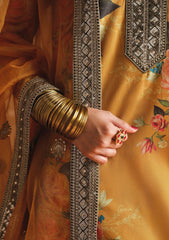 ZAINAB CHOTTANI - 3PC SHAMOZE SILK PRINTED EMBROIDERED SHIRT WITH SILK PRINTED EMBROIDERED DUPATTA AND TROUSER - HZU590