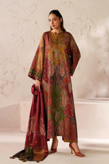 BAROQUE - 3PC KARANDI PRINTED SHIRT WITH KARANDI PRINTED SHAWL AND TROUSER - HZG3155