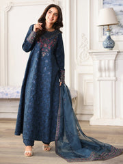 MOHAGNI - 3PC LAWN PRINTED SHIRT WITH ORGANZA EMBROIDERED DUPATTA AND TROUSER - HZG2916