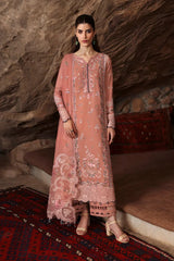 QALAMKAR - 3PC LAWN EMBROIDERED SHIRT WITH KHADI NET EMBROIDERED DUPATTA AND TROUSER - HZG2713