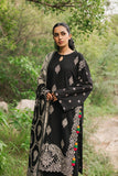 JAZMIN - 3PC DHANAK EMBROIDERED SHIRT WITH TWILL PRINTED SHAWL AND TROUSER - HZG2010