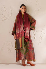 BAROQUE - 3PC KARANDI PRINTED SHIRT WITH KARANDI PRINTED SHAWL AND TROUSER - HZG3155