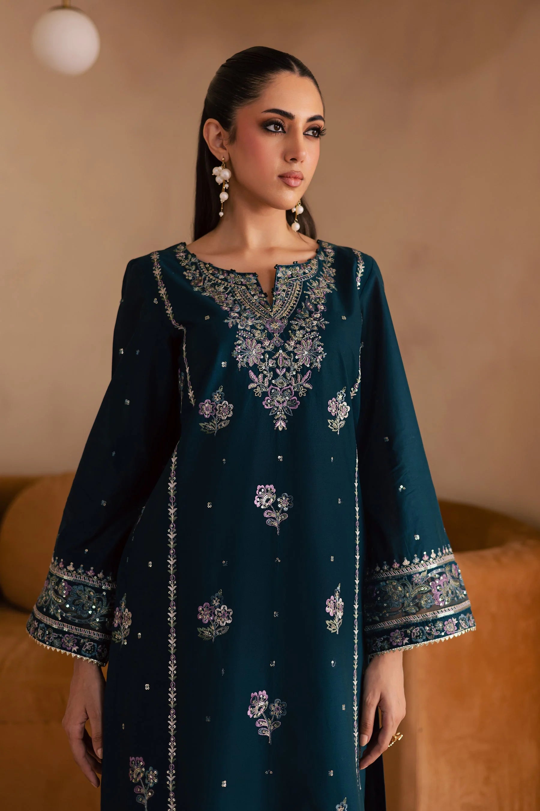 BATIK - 2PC DHANAK EMBROIDERED SHIRT AND EMBROIDERED TROUSER - HZU2527