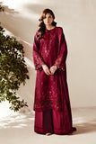 FLORENT - 3PC DHANAK EMBROIDERED SHIRT WITH DHANAK EMBROIDERED SHAWL AND TROUSER - HZG1974