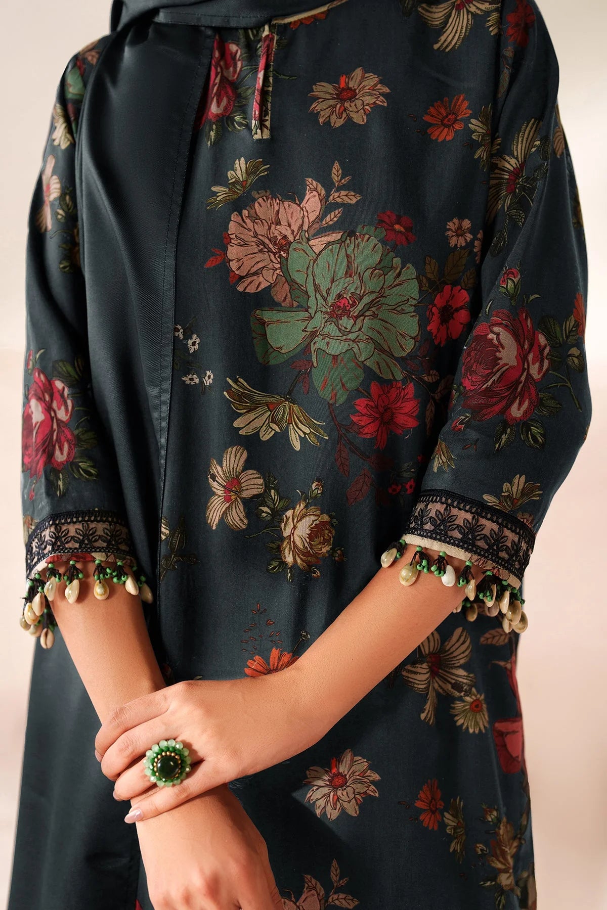BAROQUE - 3PC VISCOSE PRINTED SHIRT WITH VISCOSE PRINTED DUPATTA AND TROUSER - HZU2523